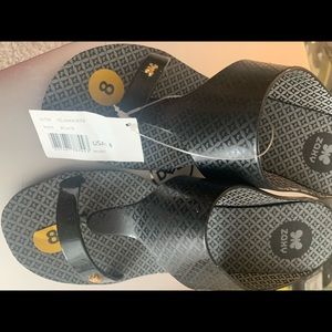 Zach wedge rubber sandals NWT